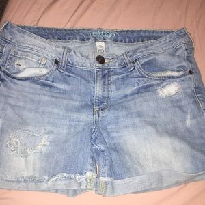 Light blue jean shorts
